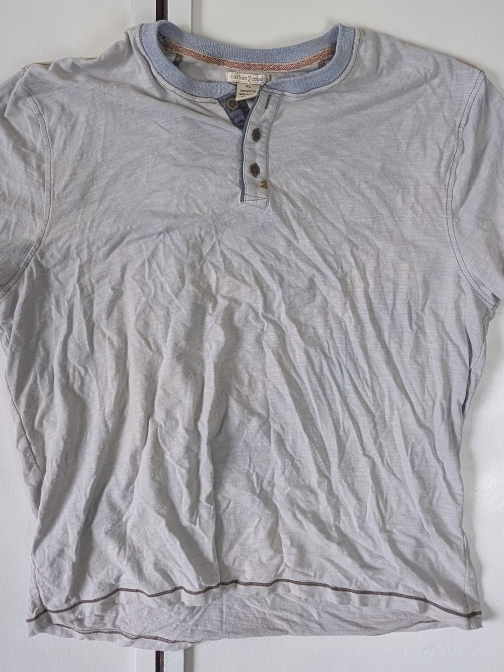 Carbon 2 Cobalt Lightweight Henley Shirt - Light Gray